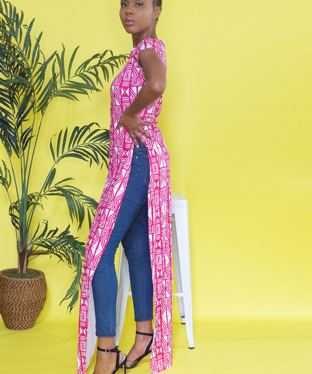 Akachi African Print Long Top | Ankara Inspired Printed Top