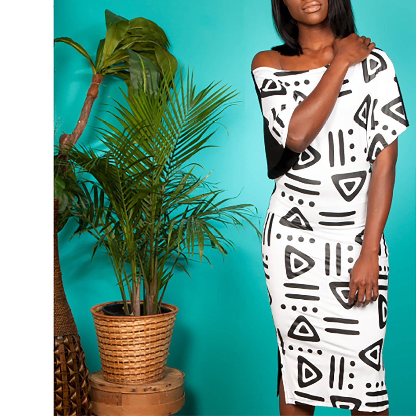 Lebeau Dress | Mud Cloth Inspired  Print Knit Dress