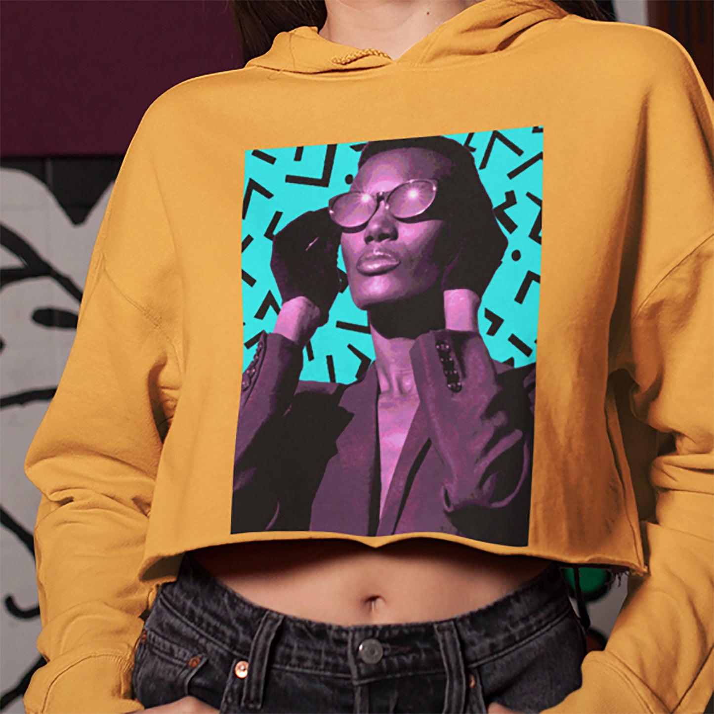 Grace Jones Cropped Hoodie