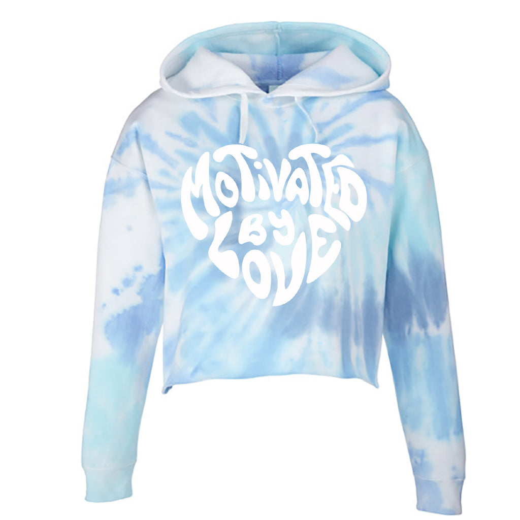 Motivated By Love Tie Dye Cropped Hoodie